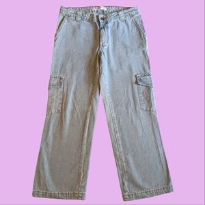 Vintage Light Wash Midrise Tommy Hilfiger Cropped Cargo Jeans